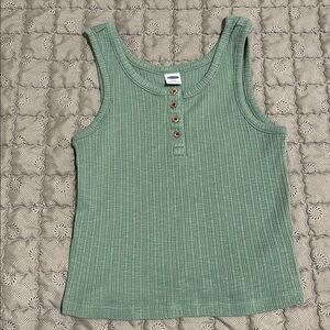 Old Navy Sage Ribbed Tank with Buttons